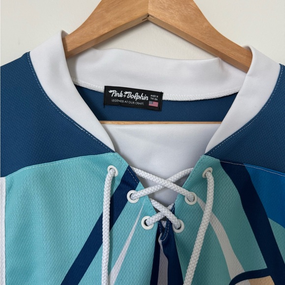 PINK DOLPHIN Colorful Graphic Hockey Jersey - Picture 3 of 6